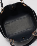 Navy Leather Steve Tote Bag