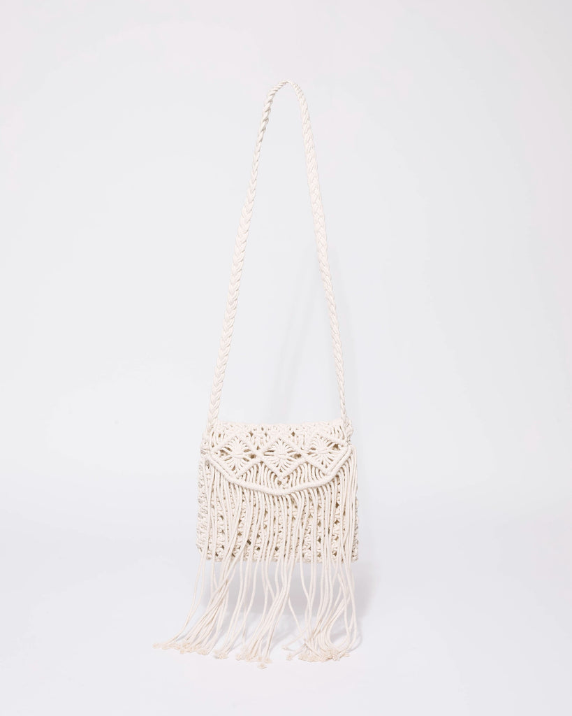 Ivory Crochet Tassel Crossbody Bag