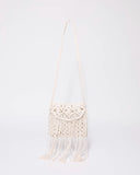 Ivory Crochet Tassel Crossbody Bag