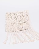 Ivory Crochet Tassel Crossbody Bag