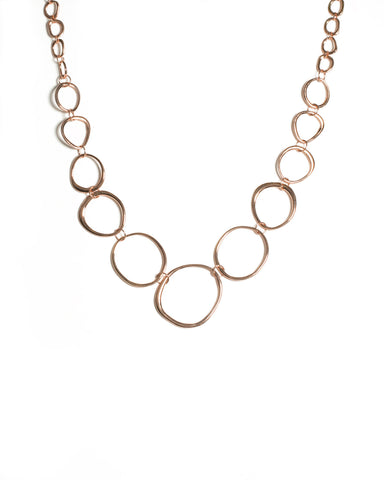 Rose Gold Tone Organic Shapes Short Necklace