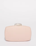 Pink Saffiano Samara Hardcase Clutch Bag