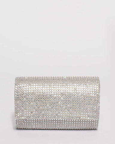 Silver Kira Chainmail Evening Clutch Bag