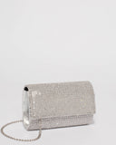 Silver Kira Chainmail Evening Clutch Bag
