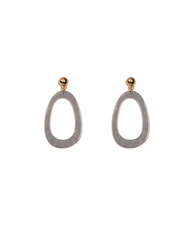 Periwinkle Gold Tone Acrylic Organic Drop Earrings