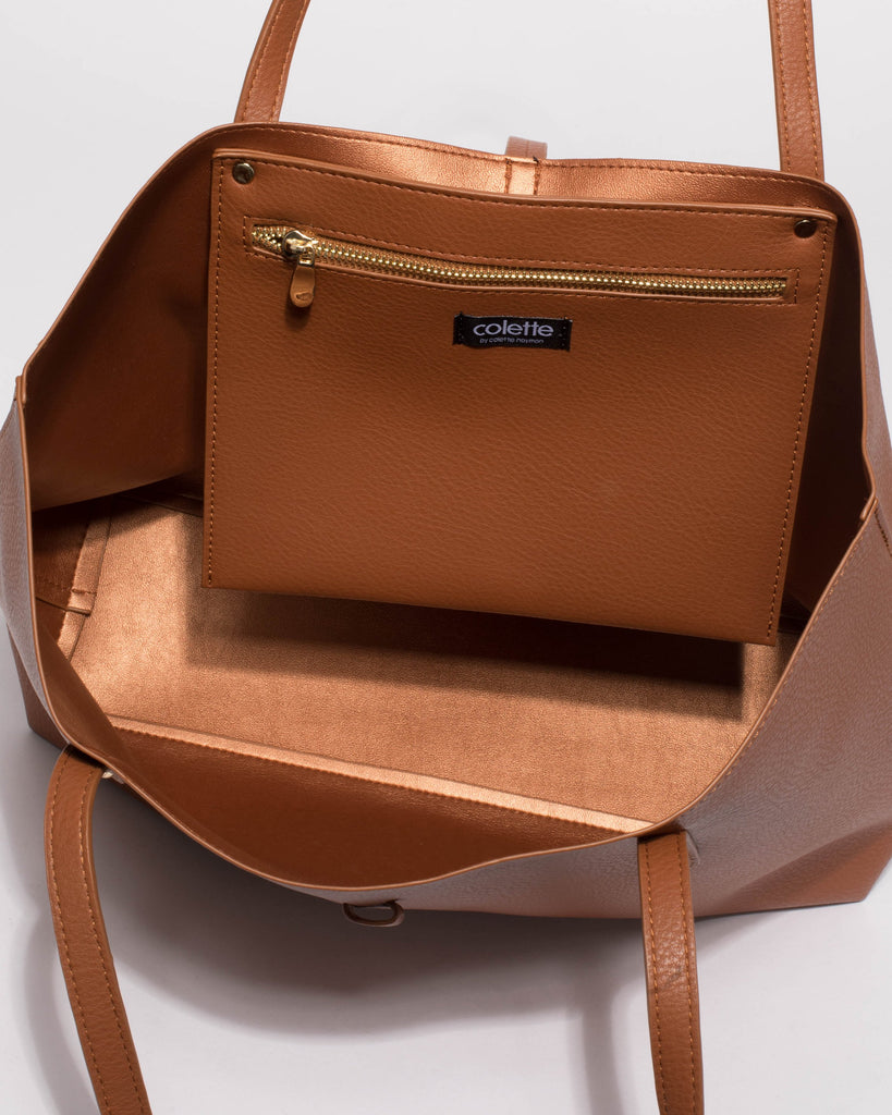 Tan Large Basic Tote Bag