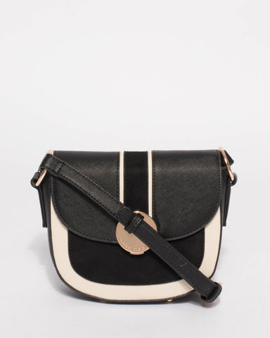 Monochrome Melissa Saddle Crossbody Bag