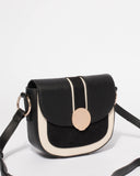 Monochrome Melissa Saddle Crossbody Bag