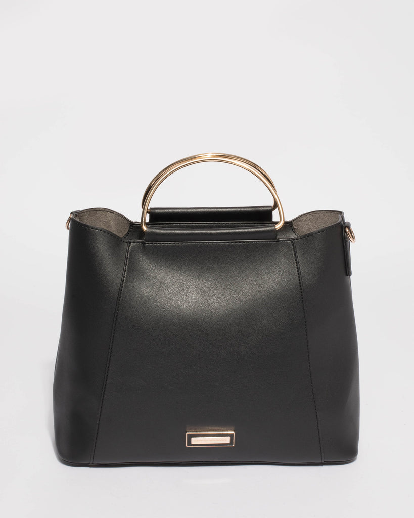 Black Ciara Large Panel Tote Bag