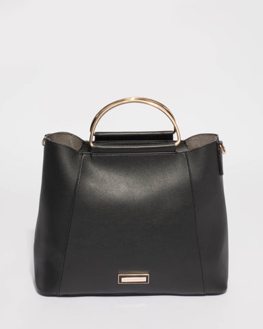 Black Ciara Large Panel Tote Bag