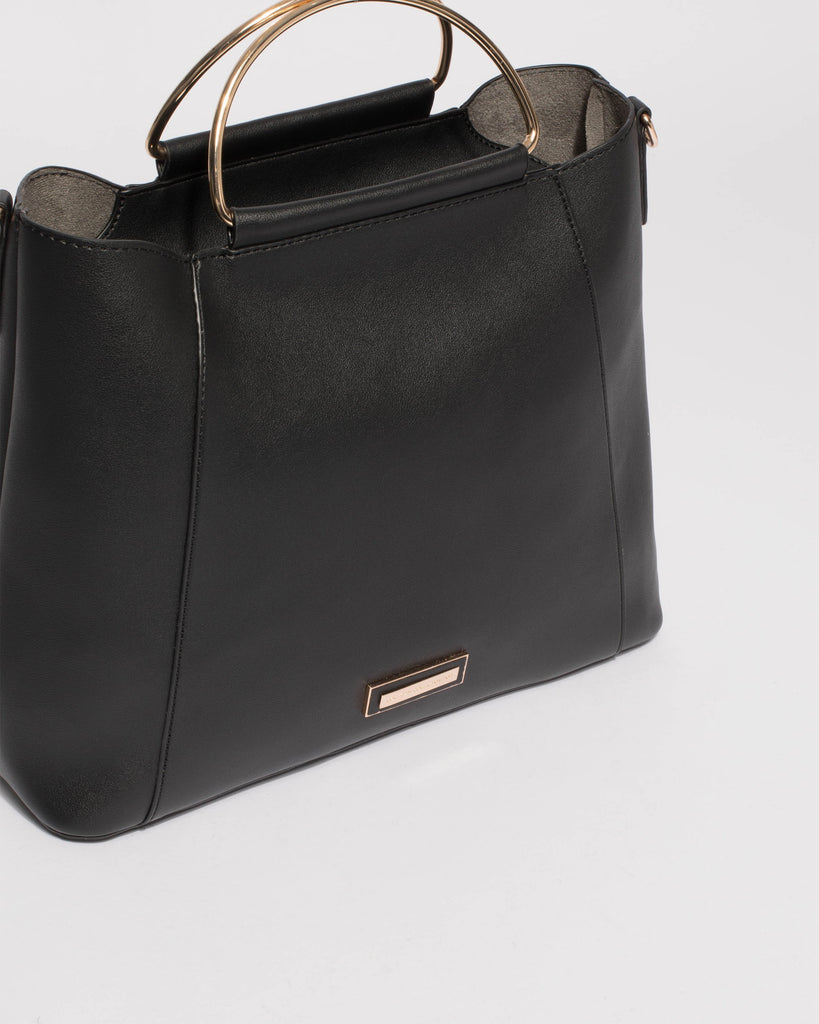 Black Ciara Large Panel Tote Bag