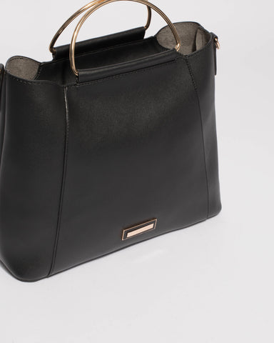 Black Ciara Large Panel Tote Bag