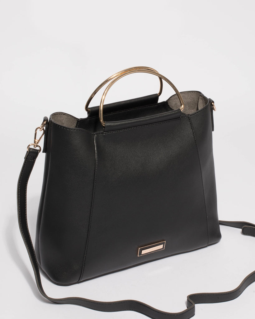 Black Ciara Large Panel Tote Bag