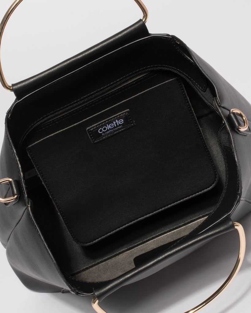 Black Ciara Large Panel Tote Bag