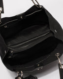 Black Sahara Stud Slouch Tote Bag