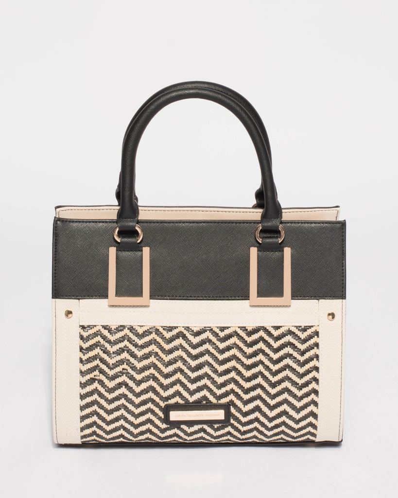 Monochrome Ella Square Medium Tote Bag