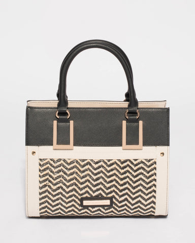 Monochrome Ella Square Medium Tote Bag