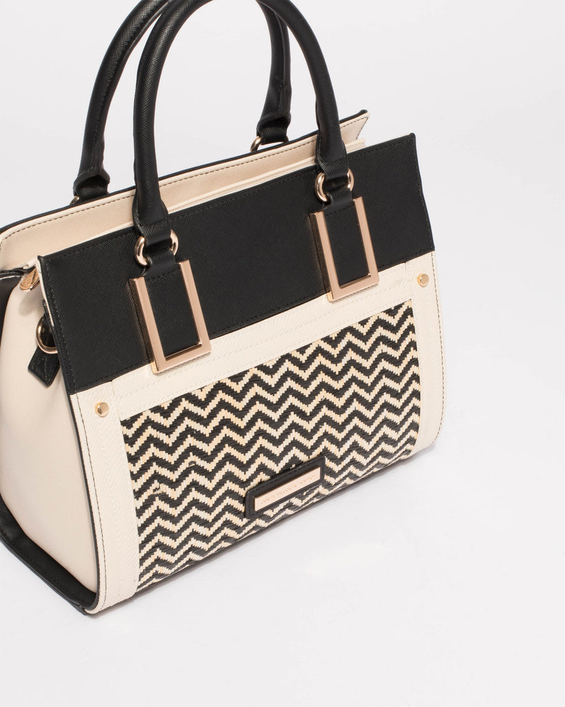 Monochrome Ella Square Medium Tote Bag