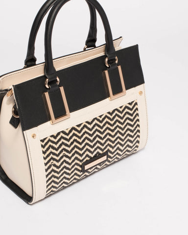 Monochrome Ella Square Medium Tote Bag