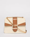Natural Rachel Buckle Crossbody Bag