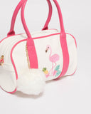 Pink White Junior Flamingo Mini Weekender Bag