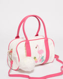 Pink White Junior Flamingo Mini Weekender Bag