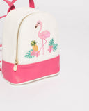 Pink White Junior Flamingo Mini Backpack