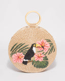 Natural Round Toucan Weave Bag