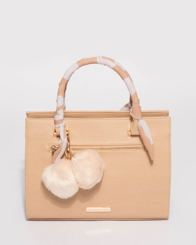 Natural Stephanie Scarf Tote Bag