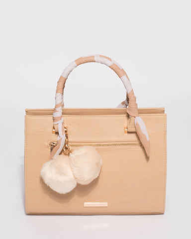 Natural Stephanie Scarf Tote Bag