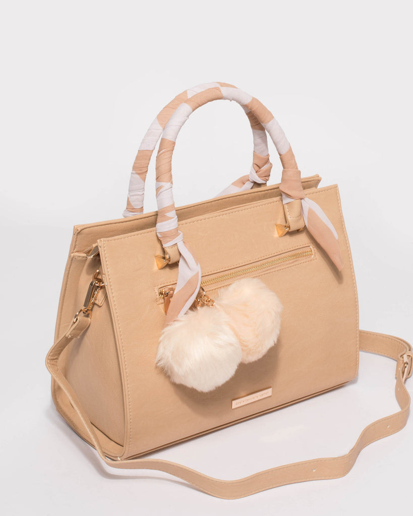 Natural Stephanie Scarf Tote Bag