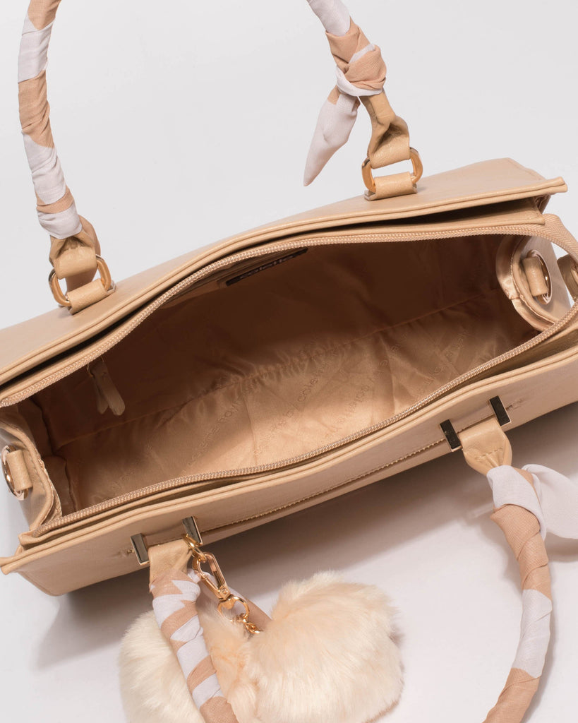 Natural Stephanie Scarf Tote Bag