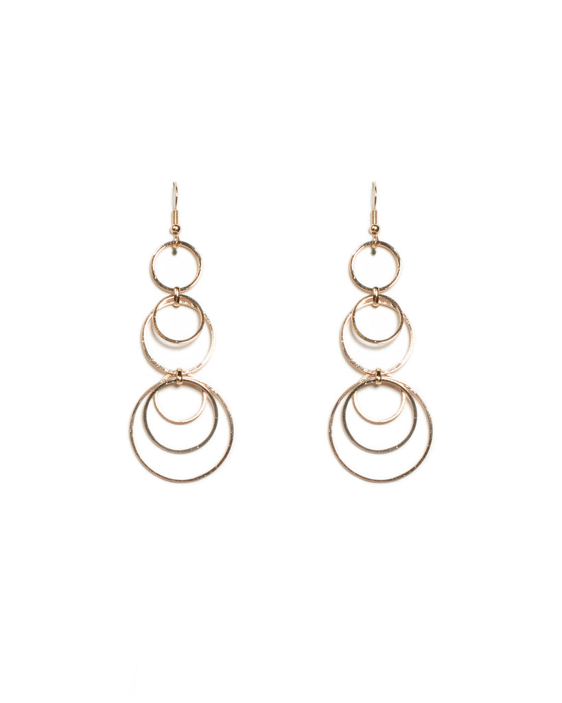 Gold Tone Gradual Metal Drop Statement Earrings