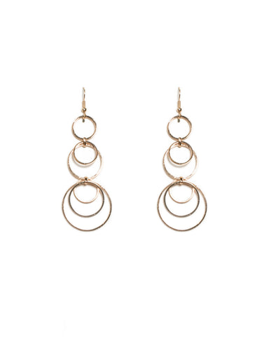 Gold Tone Gradual Metal Drop Statement Earrings