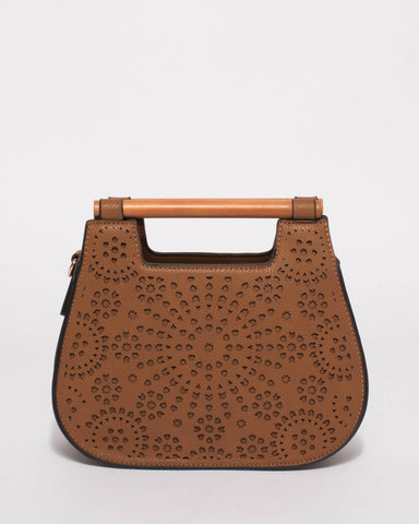 Tan Nova Mini Handle Tote Bag