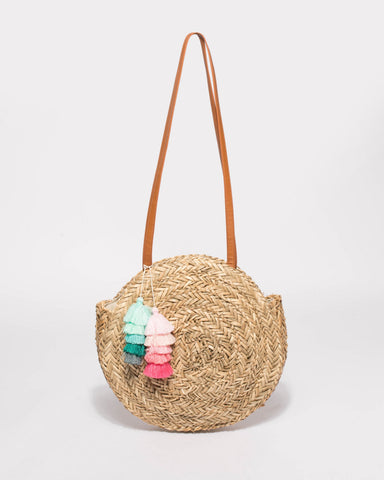 Natural Large Circle Weave Bag