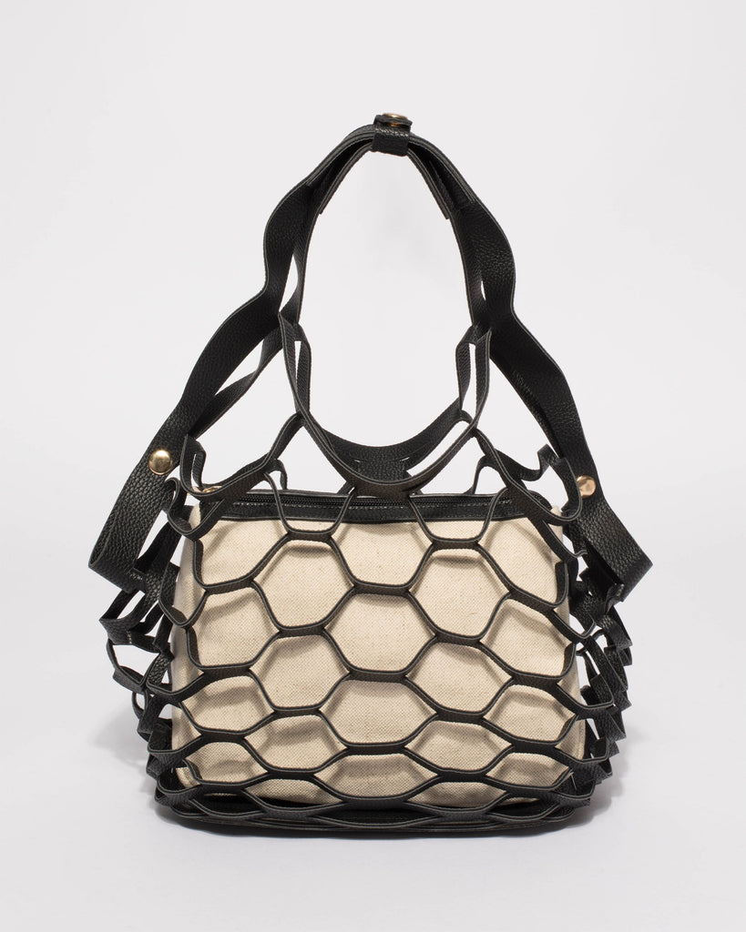 Black And Natural Summer Essential Net Bag