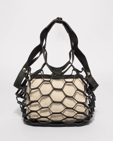 Black And Natural Summer Essential Net Bag
