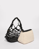Black And Natural Summer Essential Net Bag