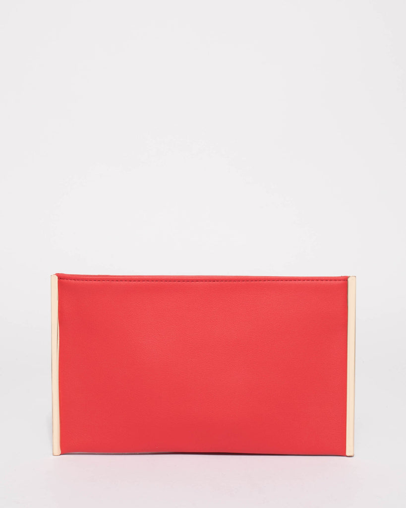 Red Dany Double Pouch Clutch Bag