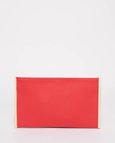 Red Dany Double Pouch Clutch Bag