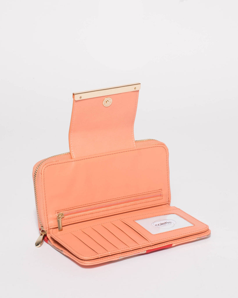 Peach Multi Colour Side Panel Wallet