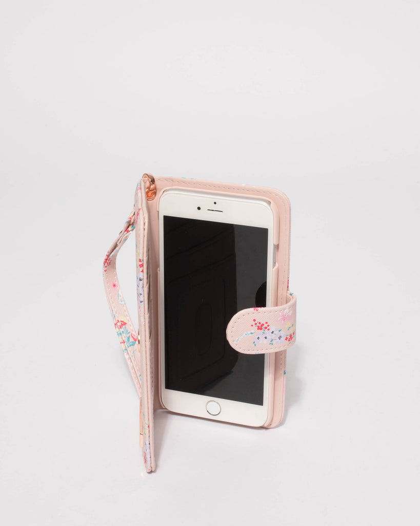 Pink Iphone 6, 7 & 8 Plus Purse With Rose Gold Hardware