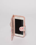 Pink Iphone 6, 7 & 8 Purse With Rose Gold Hardware