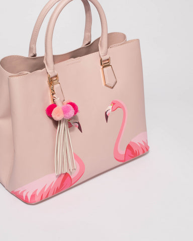Pink Tori Tag Flamingo Tote Bag