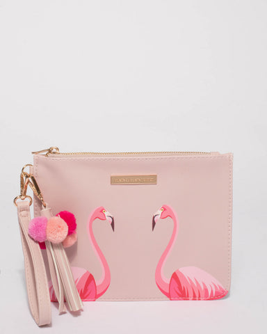 Pink Flamingo Wristlet Purse