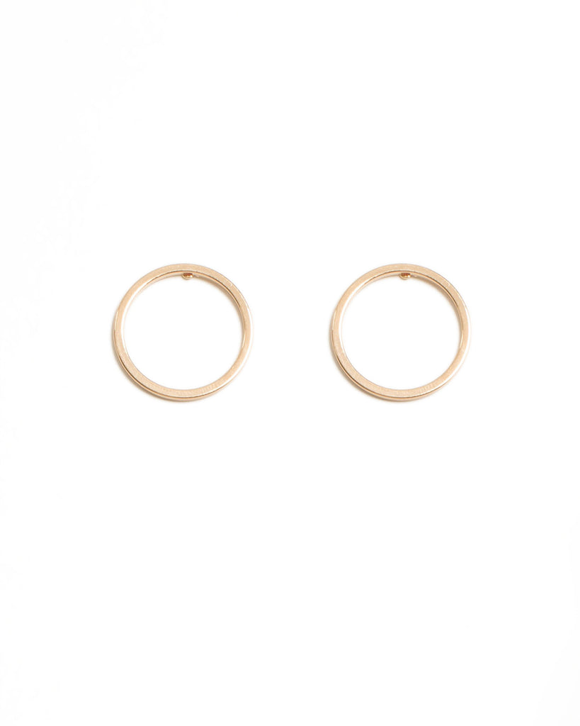 Gold Tone Fine Circle Stud Earrings