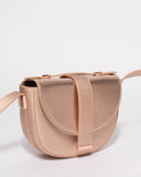 Rose Gold Aubrey Saddle Crossbody Bag