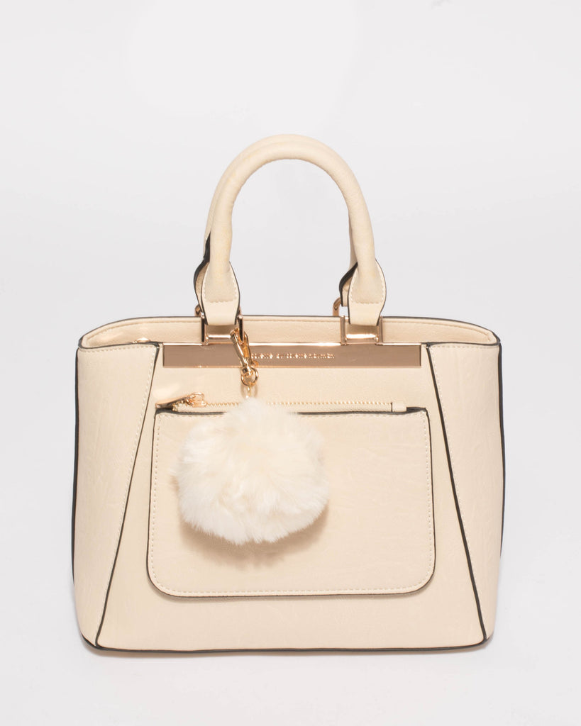 Ivory Leah Pocket Mini Tote Bag
