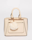 Ivory Leah Pocket Mini Tote Bag